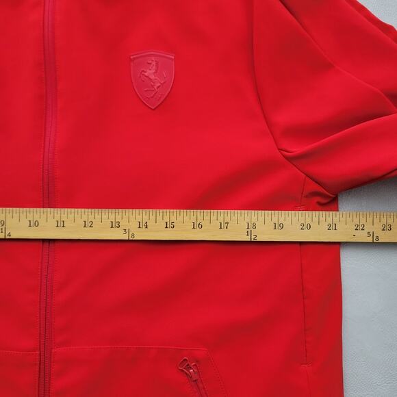 Puma Farrari T7 Jacket Rosso Corsa Men's Size Large Red Track Full Zip - Picture 9 of 14